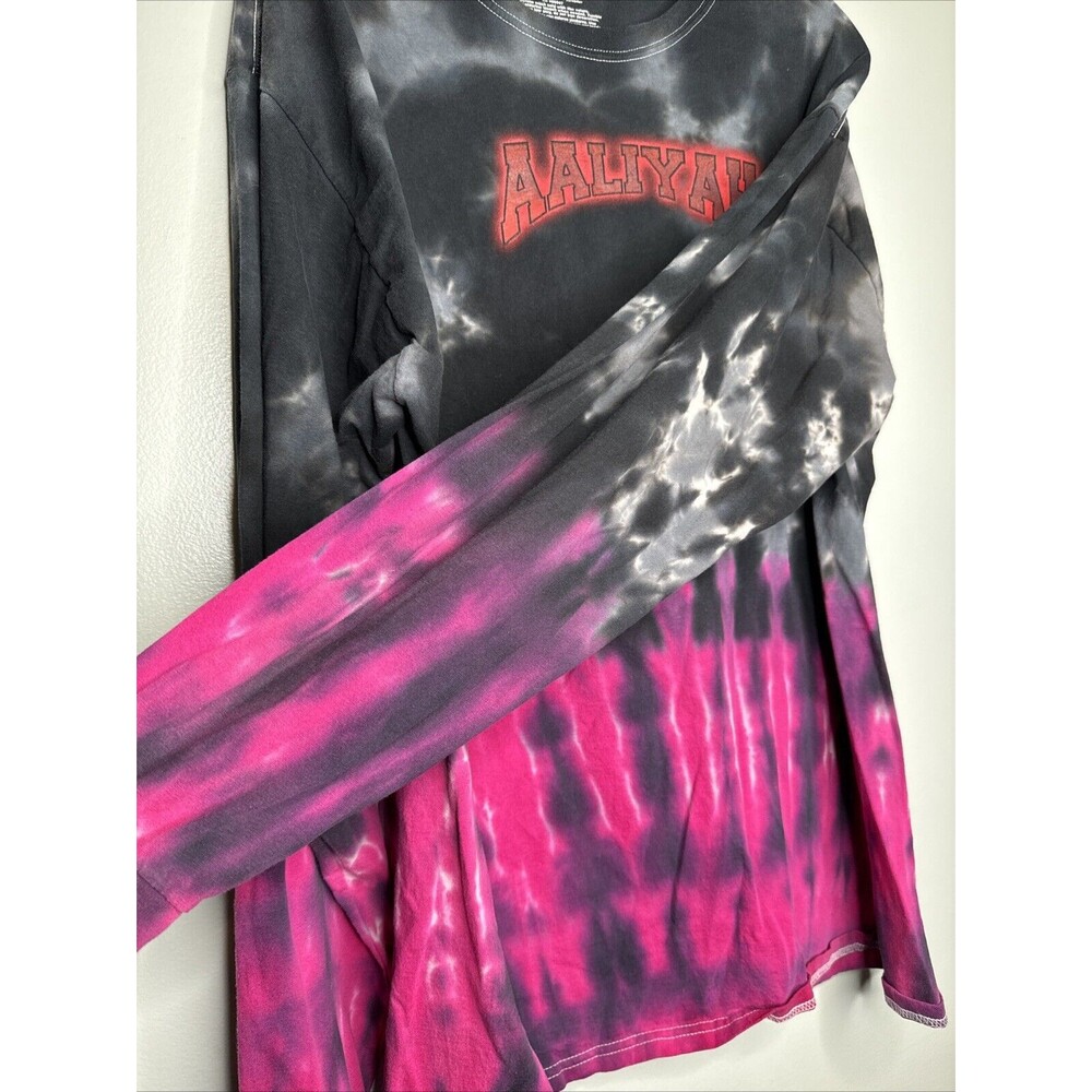 Aaliyah T-shirt Women's XL Long Sleeve Tie Dye Y2K Rap Tee 90s 2000s NWOT - Picture 4 of 6